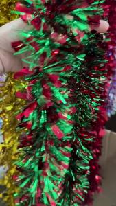 2 Christmas Decoration Tinsel Strips Red Green Christmas Party Arrangement Holiday Ribbons Garland Foam Silk [ Free Shipping ]