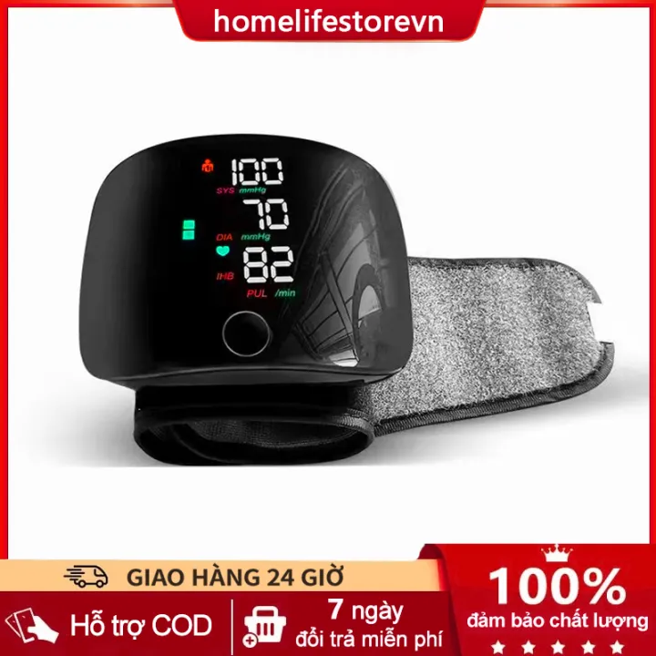 Máy đo huyết áp cổ tay màn hình LED, Thông báo kết quả bằng giọng nói, sử dụng đơn giản chính xác