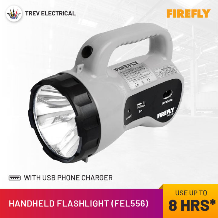 TREV Firefly Powerful Torch Light with USB Mobile Phone Charger ...