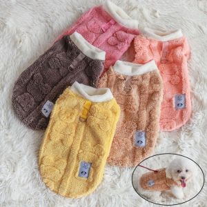 JIMEIXIAN01 Fleece Warm Winter Puppy Clothes Thickening Traction buckle Dog Sweatshirt Fashion Kitten Pullover Chihuahua Outfits