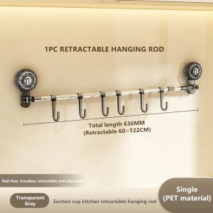 Kitchen Hook Puck-free Rack Hooks Cup Holder Hang Kitchen Cabinet Shelf Storage Rack Organizer Tools Hooks Shelf Multifunction Kitchen Cabinet Sundries Corner Retractable Suction Cup Towel Rack Without Punching Bathroom Towel Bar Bathroom Storage Rack