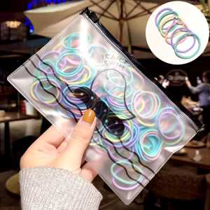 Karet Ikat Rambut Macaron / Karet Ikat Rambut Isi 100 Pcs Warna Warni Donat