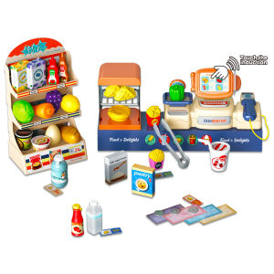 Interactive Supermarket Cash Register Pretend Play Toys with Light and Sound for Kids