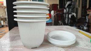 เครื่องของแพ็ค ยกเซ็ตกระถาง Hero 8 นิ้ว กระถาง 5 แพ็ค 1 จานรอง 5