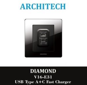 ARCHITECH DIAMOND V16-E31 A+C FAST CHARGER / CHARGING USB BLACK