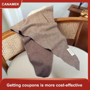 【CANAMEK 】 New Wool Knitted Knitted Scarf Multi-functional Warm Triangular Scarf Women Headscarf Winter Warm Knitting Neckerchief Hair Wrap