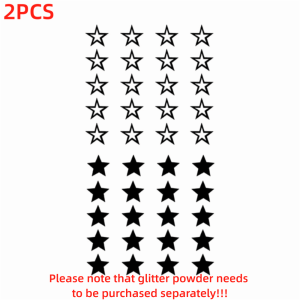 NOBLELYN Sprinkle Glitter Glitter Tattoo Stencils Y2K Style Glitter Powder Fake Tattoo Decals Realistic DIY Temporary Tattoo Stickers Body Glitter Tattoo Kit