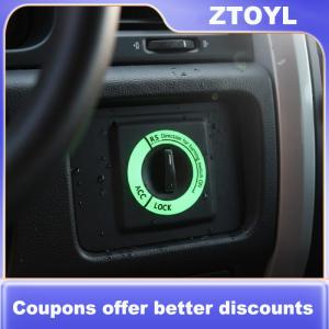 【ZTOYL】 Chìa Khóa Xe Vòng Sticker Sáng 3D Huỳnh Quang Vòng Tròn Trang Trí Xe Biểu Tượng Phát Sáng Cho Đánh Lửa Ban Đêm Nút Bảng Điều Khiển