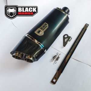Silencer Only Knalpot Racing Original Black Mamba Adventure Full Black Doff