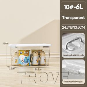 STON Megabox Transparent Storage Box Plastic Organizer Stackable For Clothes With Wheel Space Saving Wardrobe