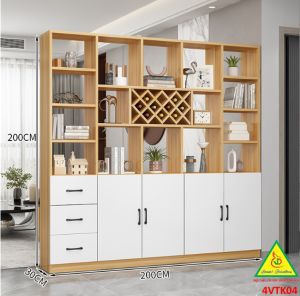 Vách ngăn kiêm tủ rượu trang trí phòng khách nhà bếp 4VTK04 - NỘI THẤT LẮP RÁP VIENDONGADV