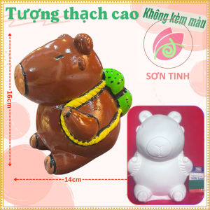 Tượng thạch cao trắng Chuột Lang Nước Capybara bồn tắm M87 (Không kèm màu) Bé Tô Màu Tô Tượng trò chơi trẻ em