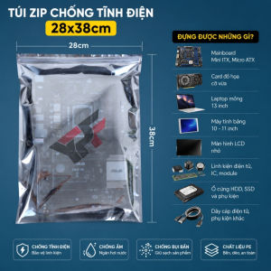 Combo 100 Túi Zip Chống Tĩnh Điện 28x38cm Đựng Mainboard VGA Linh Kiện Máy Tính Cỡ Lớn