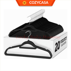 【COZYCASA】50 Pcs Velvet Non-Slip Clothes Hanger/360 Degree Flexible Turning/Space Saving Ultra Thin Hanger