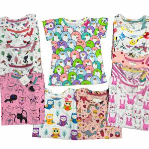 Baju Atasan Anak Perempuan Kaos Cewek Usia 12 Bulan Sampai 6 Tahun Bahan Katun Motif Full Print Nomenakids 8011