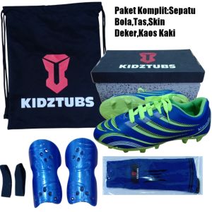 KIDZTUBS Sepatu Bola Anak Paket Komplit Sepatu Bola Tas Skin Deker Kaos Kaki Usia 6-10 Tahun Size 28 29 30 31 32 33 34 35 36 37 KDZ1915122224
