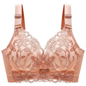 Maniyun Soft Lace Small Chest Push Up Bra Women 2.5cm Thick Adjustable Non-wired Comfort Gathered Bra Lingerie
