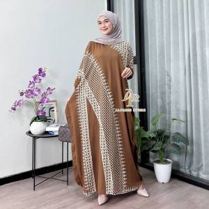 Kaftan Motif Madina Ld 180 cm Kaftan Panjang Muslim Wanita Nyaman