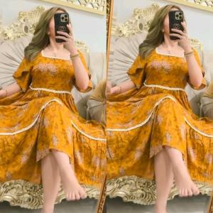 Ginza - Pakaian Wanita Dress List Renda Rempel Katun Rayon