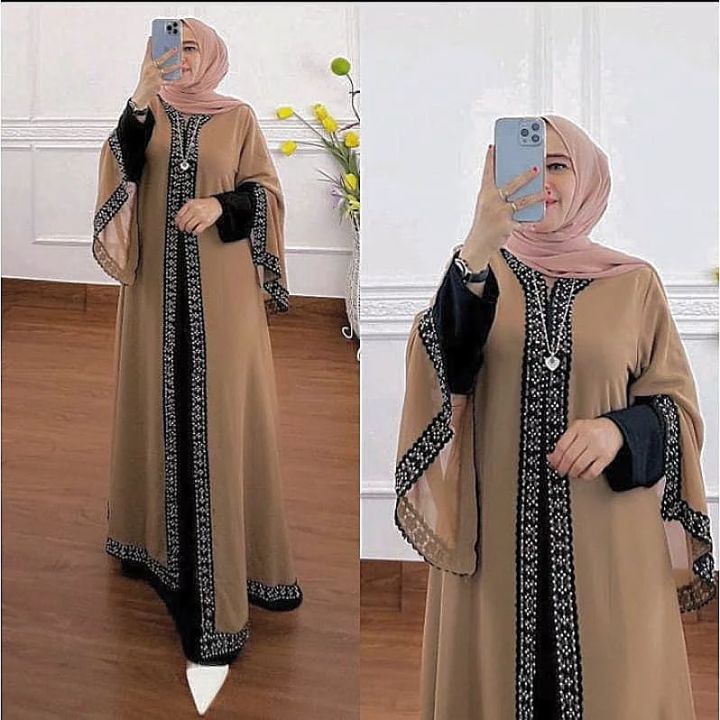 NEW Baju Muslim Abaya Nisa Arabian Abaya Bahan Ceruty Babydoll full furing Apkikasi renda Abaya Dewasa Model Terbaru 2022 Gamis Arabian Abaya Baju Kondangan Wanita Simple Elegan Pakaian Wanita Abaya L...