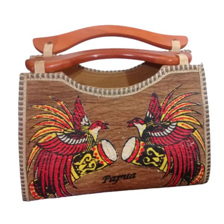 Tas Clutch Wanita Bahan kulit Kayu Motif Papua Lazada Lazada