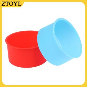 ZTOYL  1 cái 4 inch Silicone mini bánh khuôn tròn nướng chảo tự làm không dính Silicone nướng khuôn bakeware Pan tái sử dụng bánh chảo