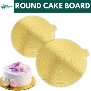 Elegant Gold Foil Round Cake Boards 20/25/30/35cm for Bakery & Crafting
