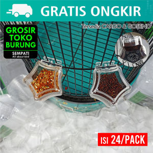 SEMPATI GROSIR Cepuk Bintang Segi 5 Nomor 1 Sempati Per Pack Lusin Isi 24 Pcs Tempat Wadah Pakan Makan Minum Burung