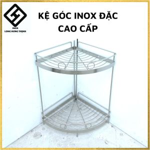 Kệ góc phòng tắm INOX đặc 2 tầng cao cấp (20x20x42 25x25x42) kệ tam giác 2 tầng  đa năng đựng đồ dùng phòng bếp và phòng tắm tiện lợi