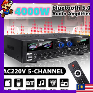 New 4000W 5.0 Home aduio Amplifier bluetooth Home Theater Power Amplifier Audio Stereo support HiFi FM USB SD AUX RCA With Remote