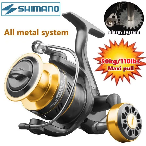 Copy Shimano NEW Two-in-one All Metal System Fishing Reel & Stainless Steel  Alarm Plate Maximum Pulling 50kg/110lbs 5.2:1 High-speed Rotating Fishing  Reel Saltwater Fishing Reel