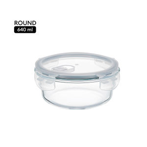 Borosilicate Glass Meal Prep Container Leftover Food Storage Steam Release Valve Air Vent Locking Lid Kitchen Organizer