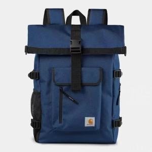 Carhartt Black Roll-Top Backpack with Buckle Closure and Multiple Pockets for Urban Use