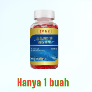 Minyak Krill Antartika Kapsul 1000mg Mengandung Omega-3 EPA DHA Astaxanthin dan Fosfolipid Minyak Ikan Minyak Krill Antartika 60 Butir Per Botol Untuk Kesehatan Pembuluh Darah Meningkatkan Sirkulasi Darah Suplemen Kesehatan