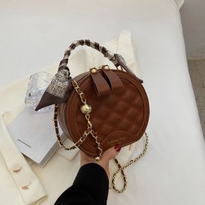 Ielgy chuỗi kim cương All-match túi đựng tài liệu thời trang tiện dụng túi tròn nhỏ