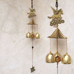 BESTOURO Chuông đồng Chuông gió Tự làm Sáng Tạo Trang trí sân vườn Ngoài trời Nhà dây chuyền may mắn
