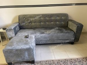 Percuma 1 Bangku 3 Seater Sofa Kain / Sofa Kulit / Sofa Baldu