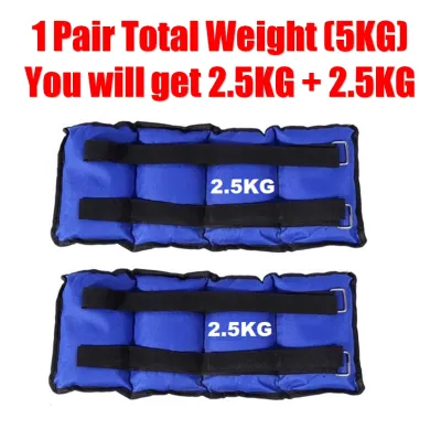CS Mall : 1KG 2KG 3KG 4KG 5KG 6KG Adjustable Ankle Weights Pair Wrist Band Arm Leg Running Exercises Workout Weight Training Sandbag 腿部负重健身绑脚