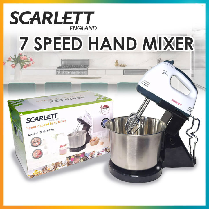 SCARLETT Super Speed Stand Hand Mixer MM-1520 200w Removable