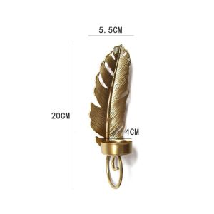 FOUNDTWO Nordic Style Leaf Candlestick Holder Gold Handmade Wall Hanging Candle Stand Candlestick Ornaments Iron Art Metal Candlestick Holder Wedding Table