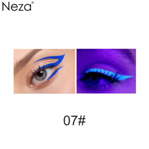 Neza Waterproof Fluorescent Eyeliner Quick drying Color Long lasting Luminous Fluorescent UV Liquid Eyeliner Pen Holiday Party Cosmetics Eye