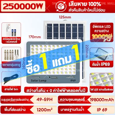 💡รับประกัน30ปี ไฟโซล่าเซล 10000W ไฟโซล่าเซลล์ ไฟสปอร์ตไลท์ Solar Light ไฟ led ไฟพลังงานแสงอาทิตย์ 1 แถม 1 ไฟภายนอกอาคาร IP67กันน้ำ กันฟ้าผ่า ควบคุมแสงอัจฉริยะ