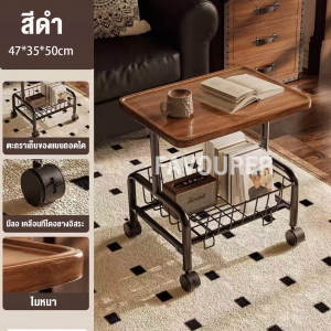 FA รถเข็นเก็บของ โต๊ะชา Side Table โต๊ะข้างเตียง โต๊ะเล็กข้างโซฟา coffee table โต๊ะข้างโซฟา ชั้นวางของรถเข็น  มีล้อ เคลื่อนที่ได้อย่างอิสระ ทำด้วยไม้