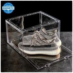 Acrylic shoe box magnetic suction side opening multifunctional basketball shoe storage box Suitable for shoes under size 15