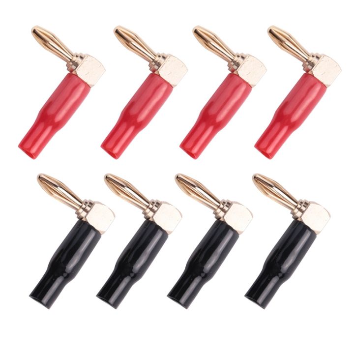 8Pcs 4mm Banana Plug Speaker Wires Connector Adapter 24K Gold Plated ...