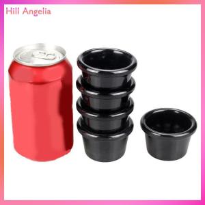 [Hill Angelia] Sauce Bowl Gravy Boats Round Glossy Melamine 6cm 50ml Black Mini Dipping Cup American Tableware for Cafe
