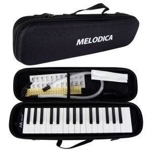 Pianika 32 Key BONUS Stiker Tuts Nada Huruf Angka Tas Koper Hardcase Melodica Pianica Anak Sekolah QM-42