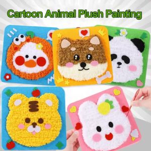 Cartoon Animal DIY Plush Painting Handmade Yarn Painting Set Kid’s Educational Toys Embroidery Set
