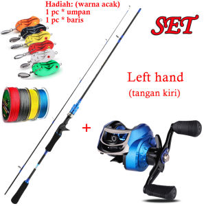 Joran dan Reel Metal Spool Baitcasting Fishing Reel Casting Fishing Rod Set Max Drag 6kg Reel Pancing Fishing Pole 2 Sections EVA Kuat Power Handle Pancing BC Reel Sistem Rem Magnetis Hadiah Umpan Pancing Baitcasting Reel Memancing Baris Lure Combo Set
