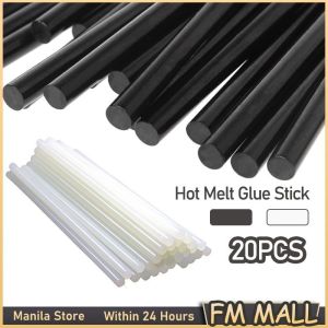 20pcs 7*190mm Black White Hot Melt Glue Stick High Adhesive Strong Adhesion Hot Melting Glue Electric GlueGun Accessories Hot Melt Adhesive Tape